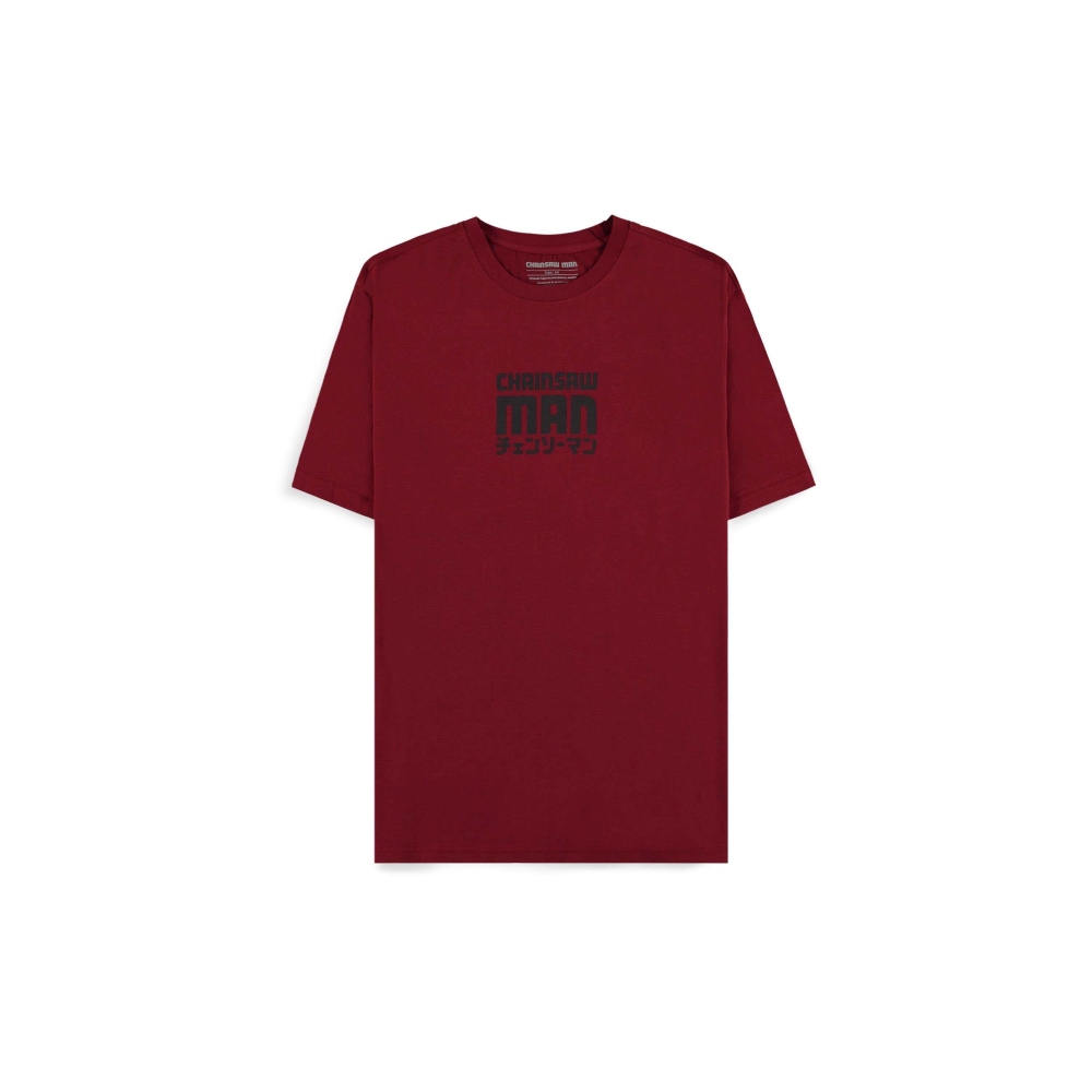 Chainsaw Man - Smile Mens Tshirt - Burgundy